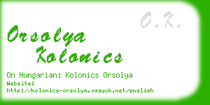 orsolya kolonics business card